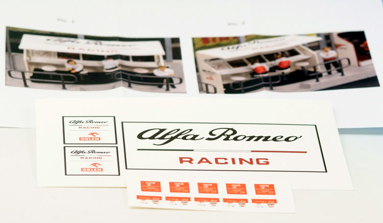 STS Zeitnehmerstand decals: Team Alfa Romeo